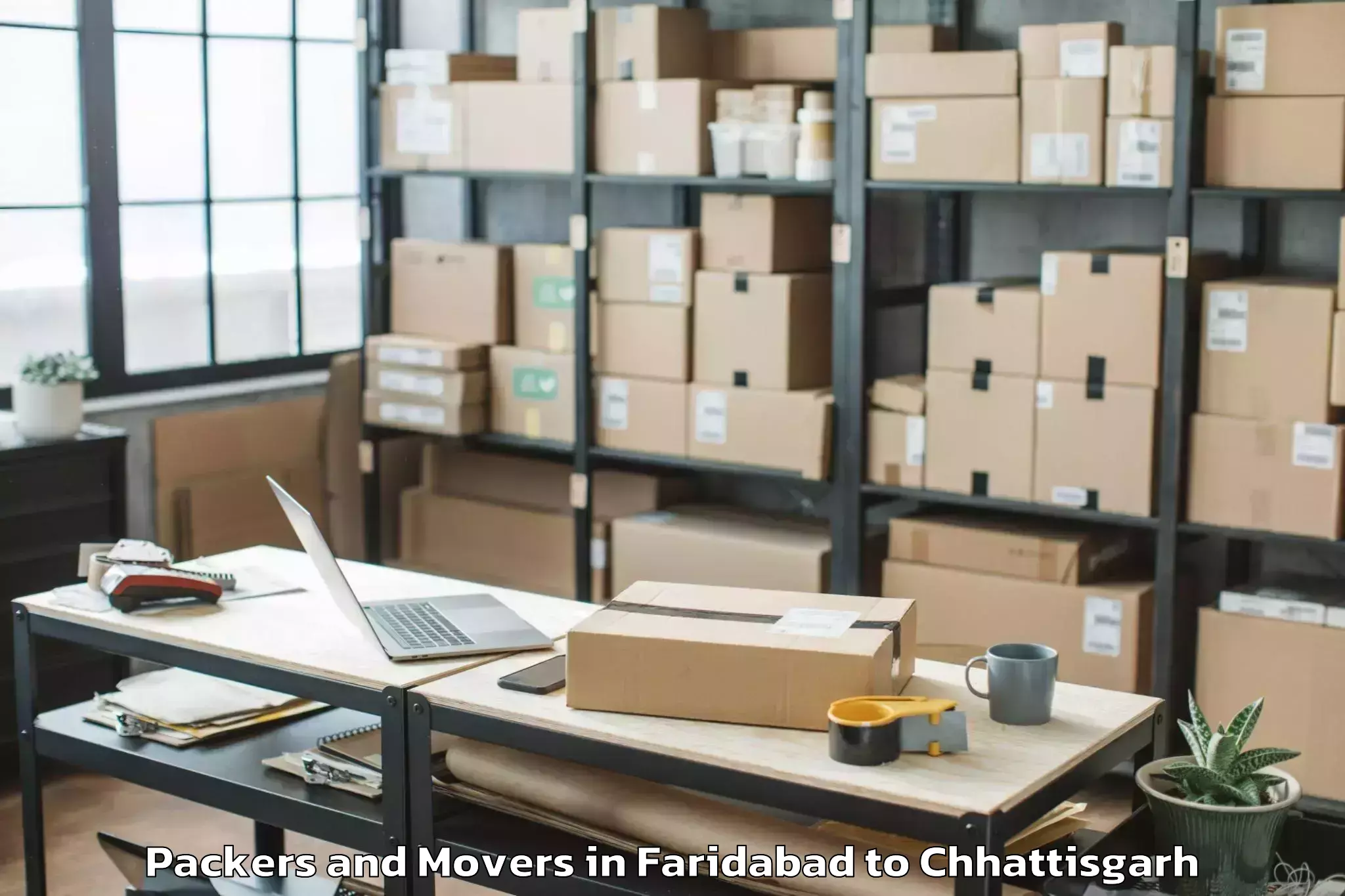 Trusted Faridabad to Champa Packers And Movers